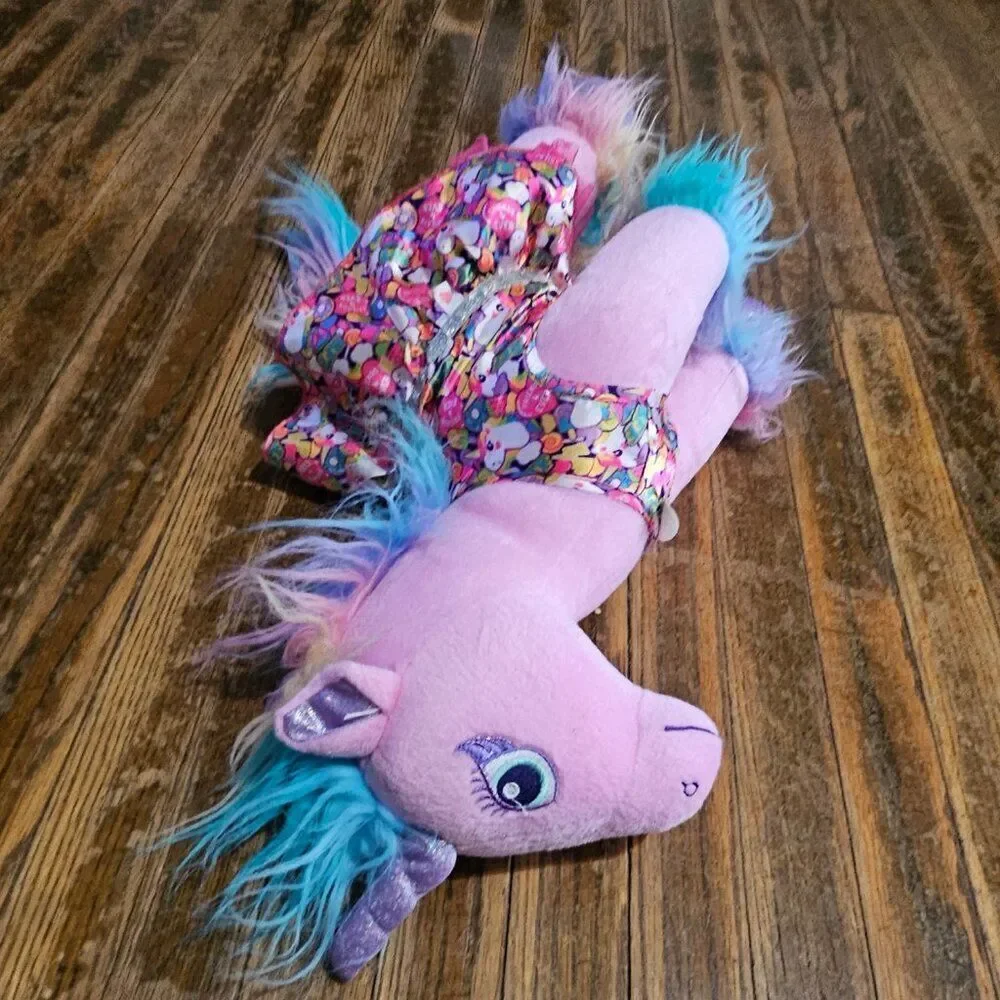 Build-A-Bear BEARY FEARY FRIENDS Rainbow‎ Unicorn Plush 16